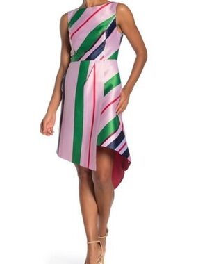 Ted Baker London Bay of Honor Stripe Asymmetrical Hem Dress Size Ted's 5